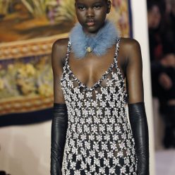 Adut Akech Displays Her Tits on the Catwalk in Paris 3 Photos