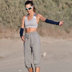 Alessandra Ambrosio Puts in Work on the Sand 132 Photos