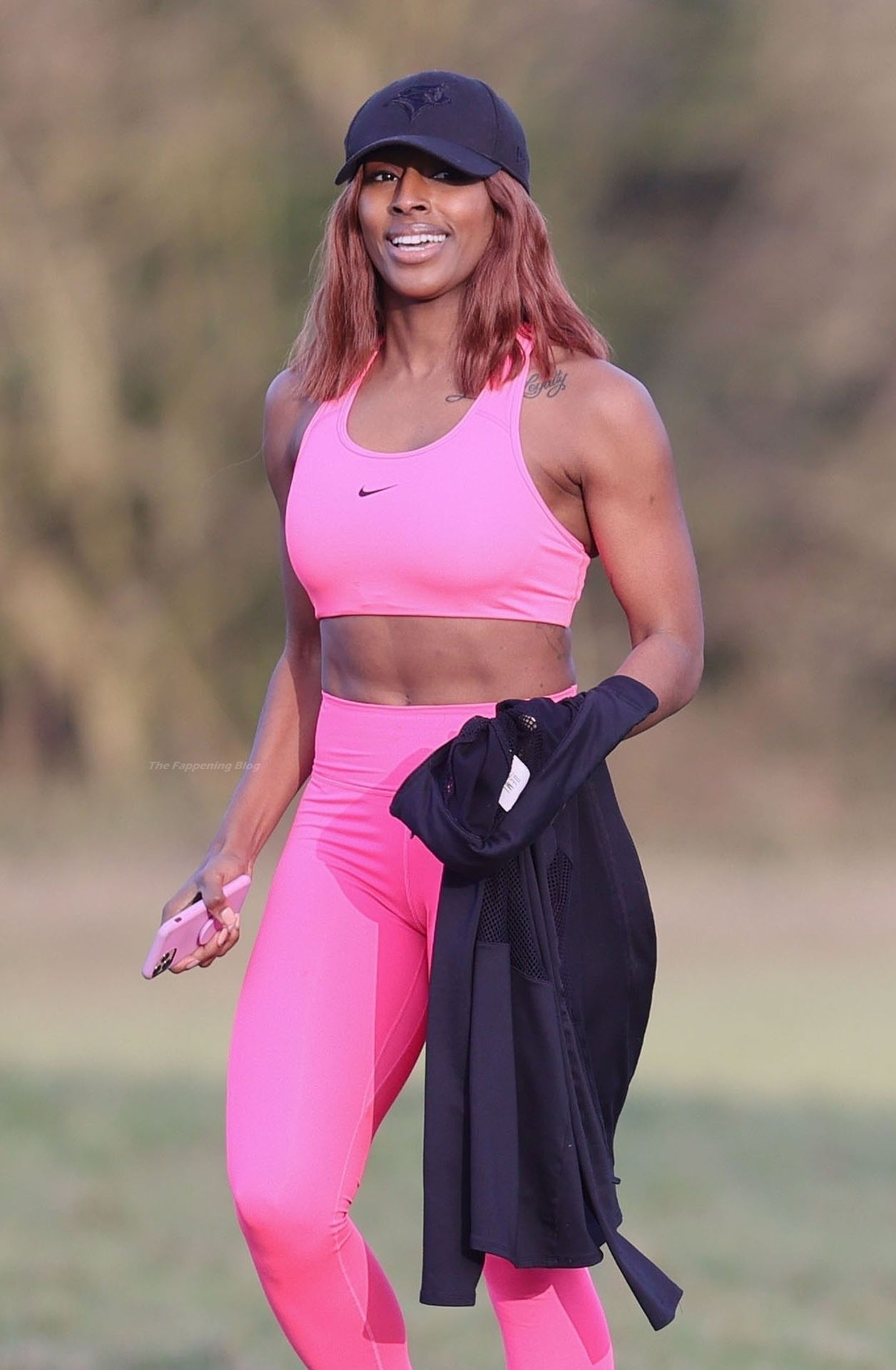 Alexandra Burke Stuns in Pink Lycra in a North London Park (47 Photos)