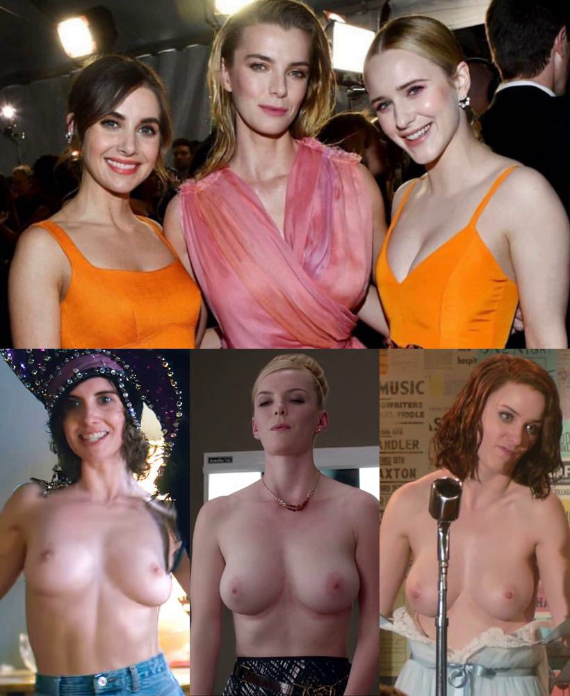 Alison Brie, Betty Gilpin, Rachel Brosnahan Nude & Sexy (1 Photo)