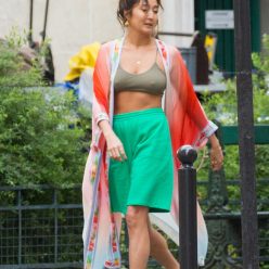 Ashley Park Shows Off her Pokies During the Set of Emily in Paris 15 Photos