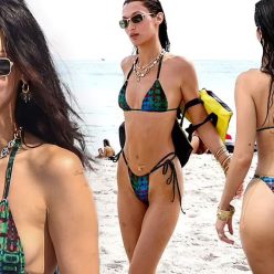 Bella Hadid Looks Hot in a Blue Bikini on the Beach in Miami 100 Photos 109321