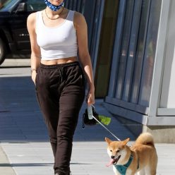 Braless Wallis Day Takes Her Dog For a Walk on Her Day Off From Filming 10 Photos