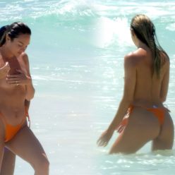 Candice Swanepoel Topless 2 Collage Photos