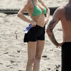 Charlotte McKinney Hits the Beach in a Green Bikini in LA 8 Photos