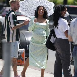 Christina Milian Shows Off Her Baby Bump Before Climbing Onto a Parade Float in LA 106 Photo