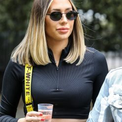 Demi Sims Cuts a Stylish Figure in a Crop Top and Leather Mini Skirt in London 79 Photos