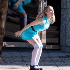 Dove Cameron Gets Into Character as Bubbles on the Set of 8220Powerpuff8221 27 Photos