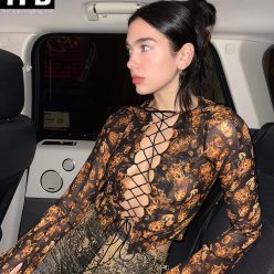 Dua Lipa Shows Off Her Nude Tits in a See Through Top 7 Photos