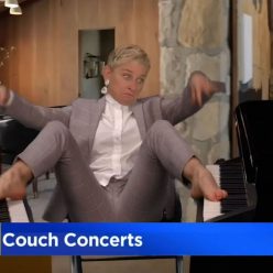 Ellen DeGeneres Pokes Fun at Celebrities Performing Video Concerts 8 Pics Video