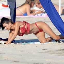 Emily Ratajkowski Hits The Beach in a Red Bikini in The Hamptons 50 Photos