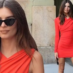 Emily Ratajkowski is Red Hot in a Mini Dress as She Heads to NYFW 49 Photos