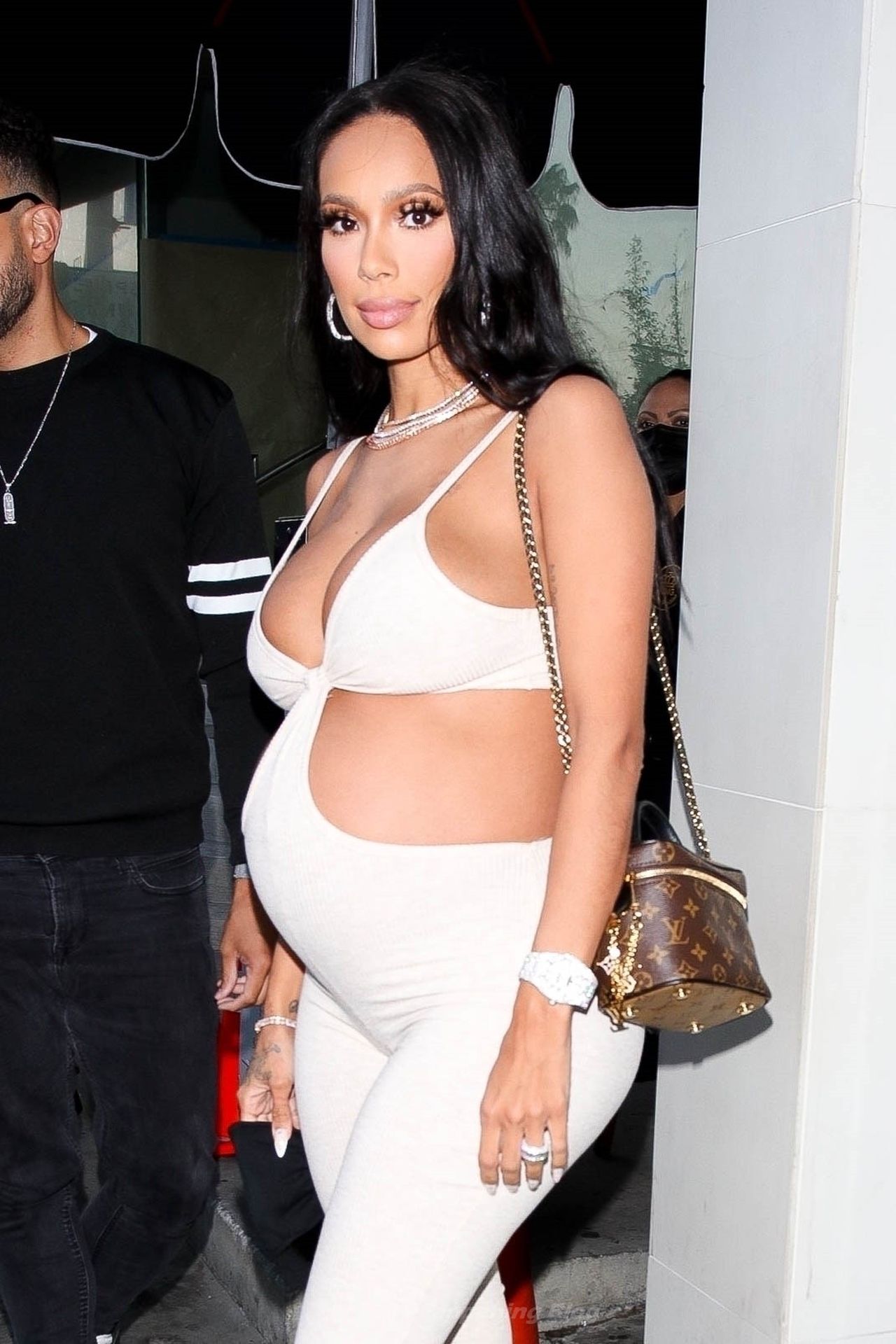 Erica Mena Flaunts Her Pregnant Boobs in a Revealing Outfit at Catch LA (29 Photos)
