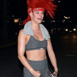 Hannah Stocking is Pictured Leaving the Gym with a Red Punk Rock Mohawk 26 Photos