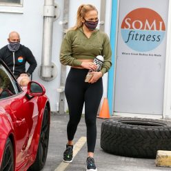 Jennifer Lopez Wears Custom Leggings on Way to Gym in Miami 43 Photos