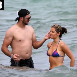 Josh Allen Hits the Beach with His Girlfriend Brittany Williams in Miami 33 Photos