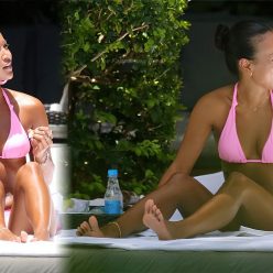 Karrueche Tran Shows Off Her Sexy Figure in a Pink Bikini 10 Photos