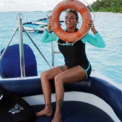 Katie Price Takes to the Waters as She Donned Her Wet Suit on Her Holidays in the Maldives