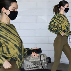 Kendall Jenner Shows Off Her Sexy Figure in Green Leggings in Beverly Hills 40 Photos