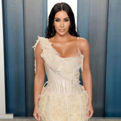 Kim Kardashian Looks Hot in a See Through Dress at the 2020 Vanity Fair Oscar Party 17 Photos