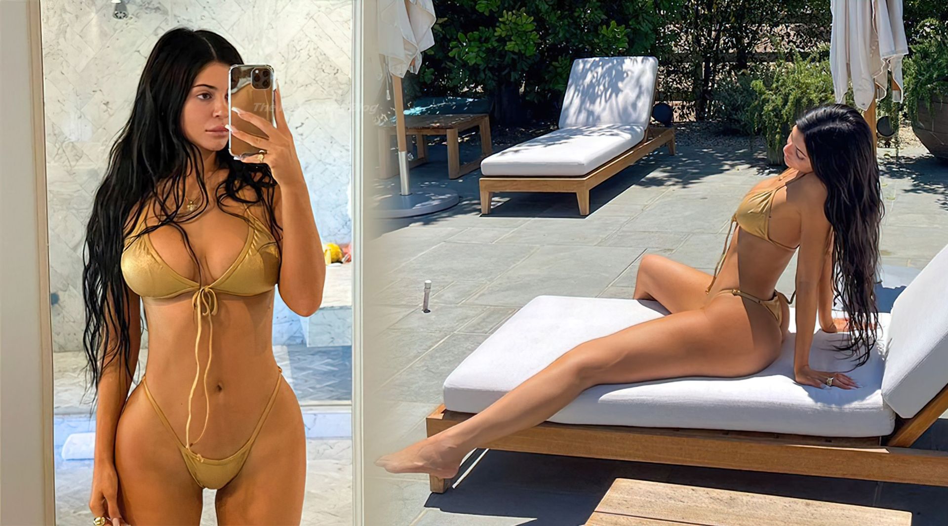 Kylie Jenner Looks Hot in a Tiny Bikini (12 Photos + Video)