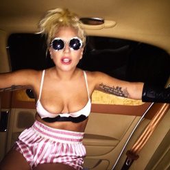 Lady Gaga Cleavage 2 Photos