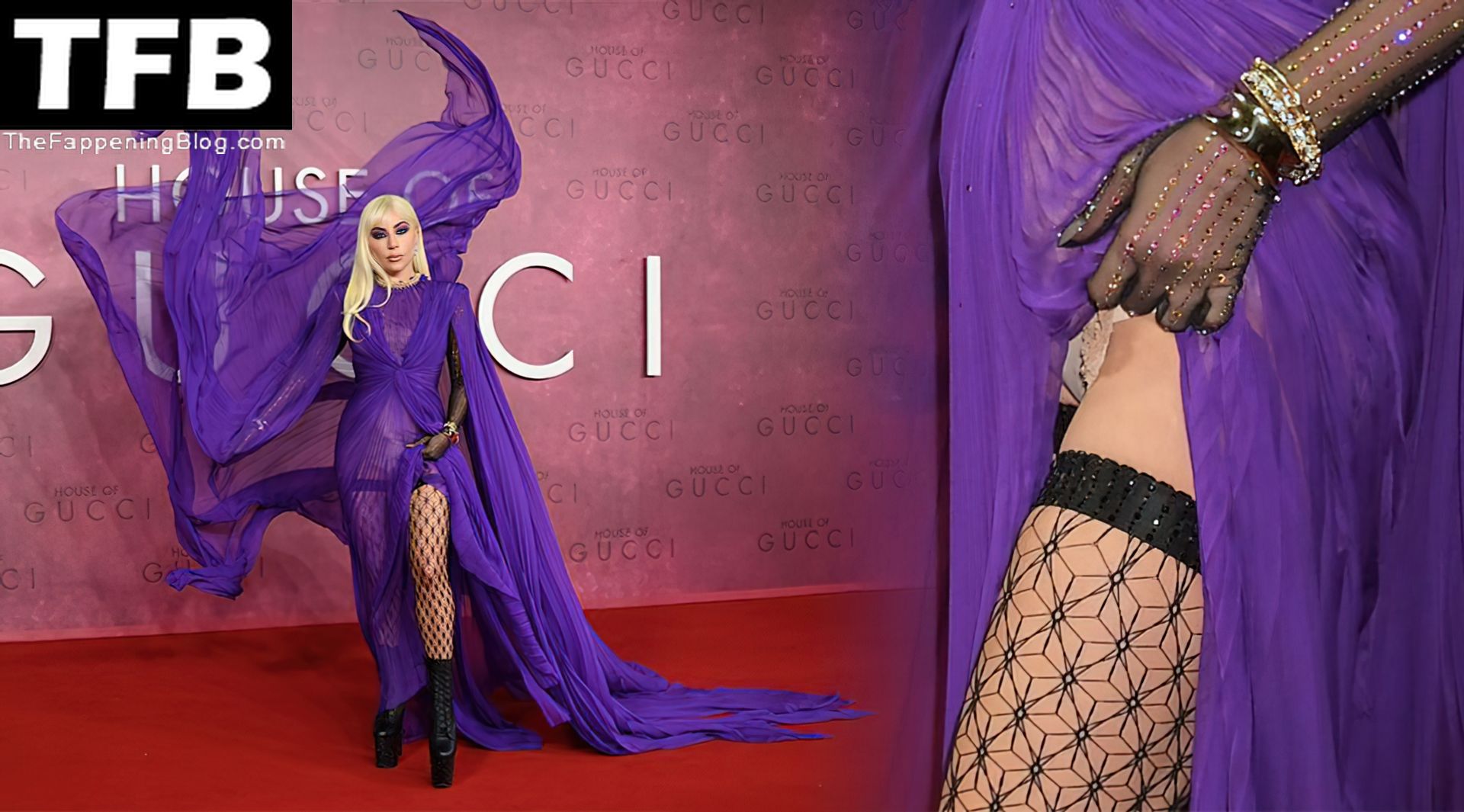 Lady Gaga Looks Hot in a Purple Ensemble on the Red Carpet of the House of Gucci’ Premiere (153 Photos)