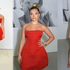 Leggy Florence Pugh Looks Chic in a Red Dress at Art Gallery Event in LA 17 Photos