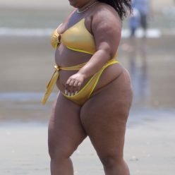 Lizzo Stands Out in a Gold Bikini in Auckland 36 Photos