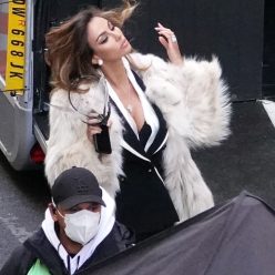 Madalina Ghenea is Pictured on Set Filming the New Movie House Of Gucci 25 Photos