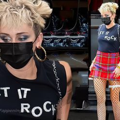 Miley Cyrus Grabs Attention in a Mini Skirt and Fishnets in NYC 22 Photos