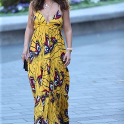 Myleene Klass Shows Off Her Cleavage in a Maxi Dress in London 15 Photos