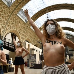 Naked Women Participate in the Campaign at the Musee d8217Orsay 14 Photos