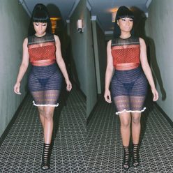 Nicki Minaj In Transparent Dress 7 Photos