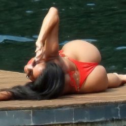 Nicole Scherzinger Looks Hot in a Red Bikini 8 Photos