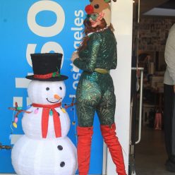 Phoebe Price Poses in a See Through Christmas Outfit 22 Photos
