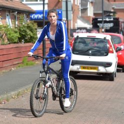 Rebecca Gormley Is Seen Out On a Bike Ride Before Walking Her Dog in Newcastle 23 Photos