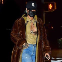 Rihanna Shows Her Cleavage Stepping Out for a Dinner Date with AAP Rocky in NYC 16 Photos