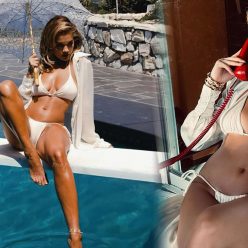Rita Ora Flaunts Her Sexy Body in a White Bikini 10 Photos Video