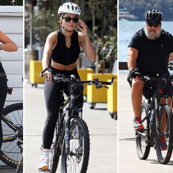 Russell Crowe is Joined on a Bike Ride by Britney Theriot and Rita Ora 27 Photos