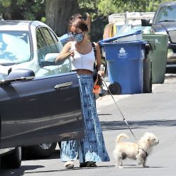 Sexy Vanessa Hudgens is Pictured Visiting a Friend With a Bottle of Wine in Hand in LA 20