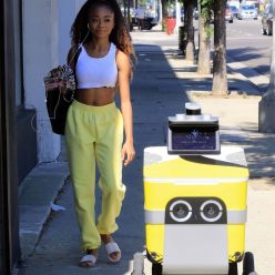 Skai Jackson Walks in With a Matching Postmates Delivery Cart 51 Photos