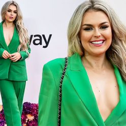 Tallia Storm Goes Braless Under a Green Suit at the Screening of Wonder Woman 1984 57 Photos