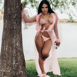 Zelina Vega Shows Her Tits in a Bikini 3 Photos