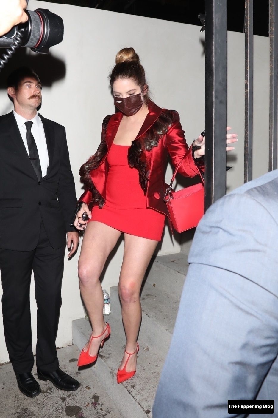 Ashley Benson Leaves a Halloween Party in a Bright Red Dress (18 Photos)