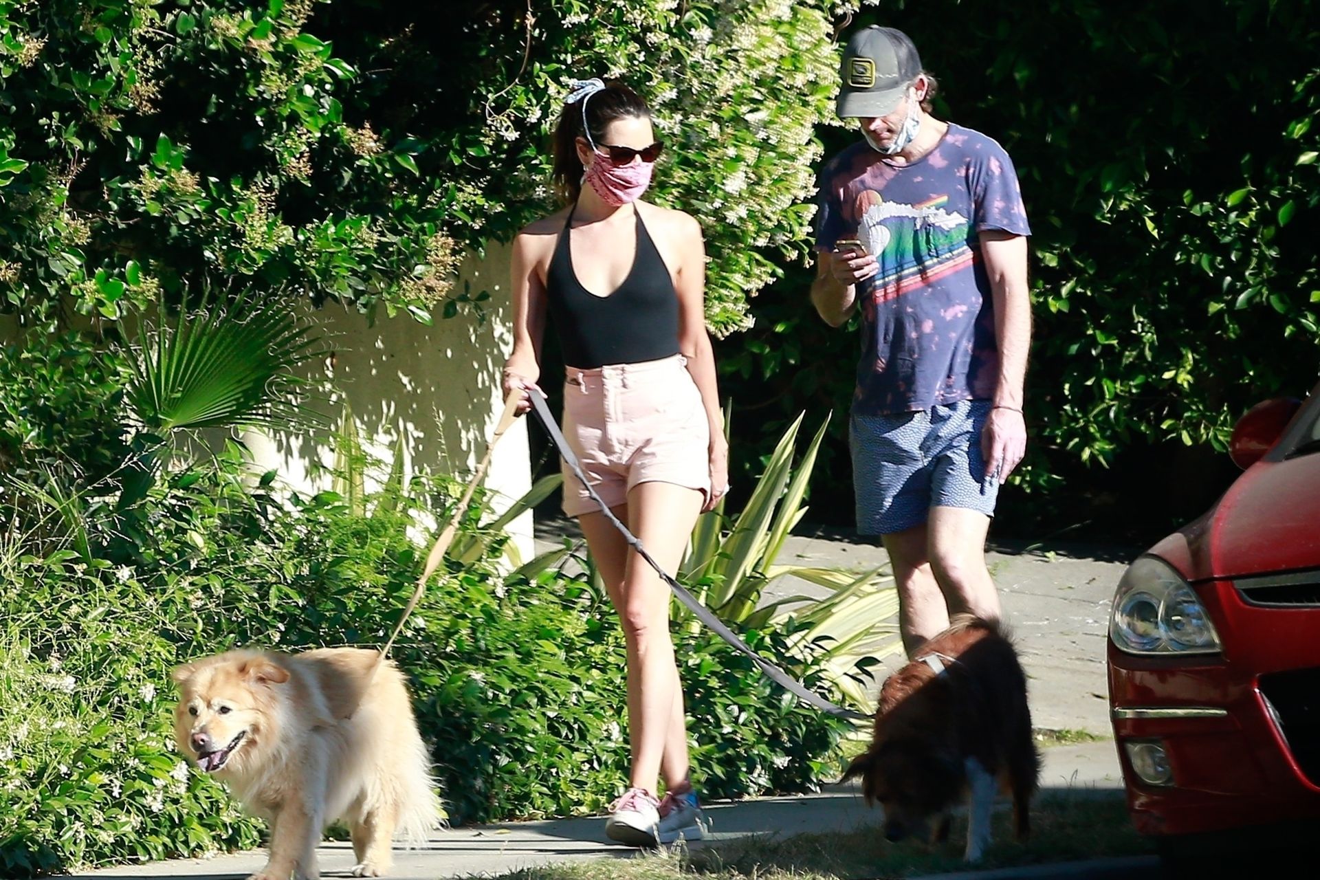Aubrey Plaza & Jeff Baena Take Their Two Dogs for the Daily Walk (38 Photos)