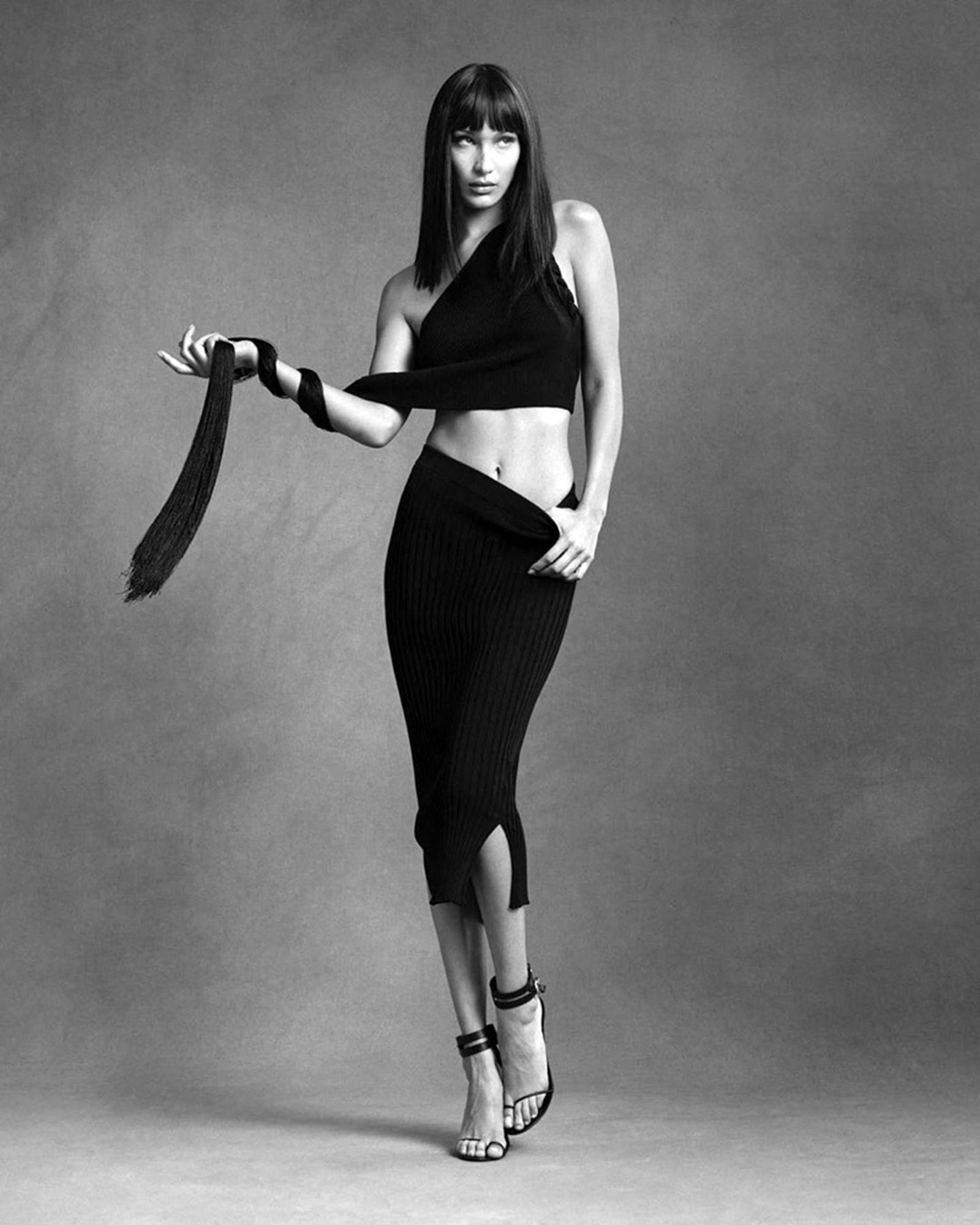Bella Hadid Poses for Helmut Lang’s Fall 2020 Black & White Campaign (5 Photos)