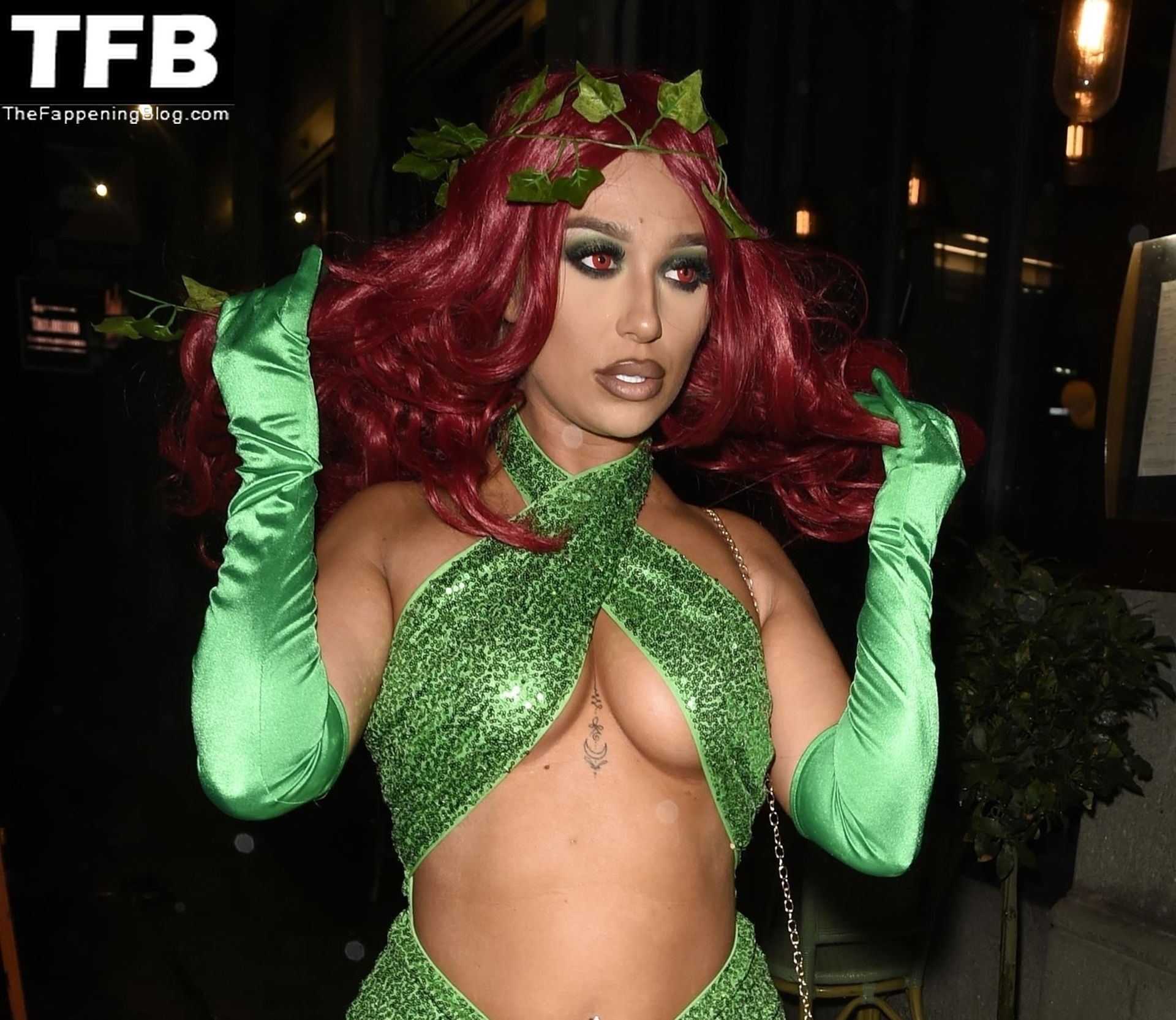 Bethan Kershaw Shows Off Her Underboob at the Nuage Halloween Party (23 Photos + Video)