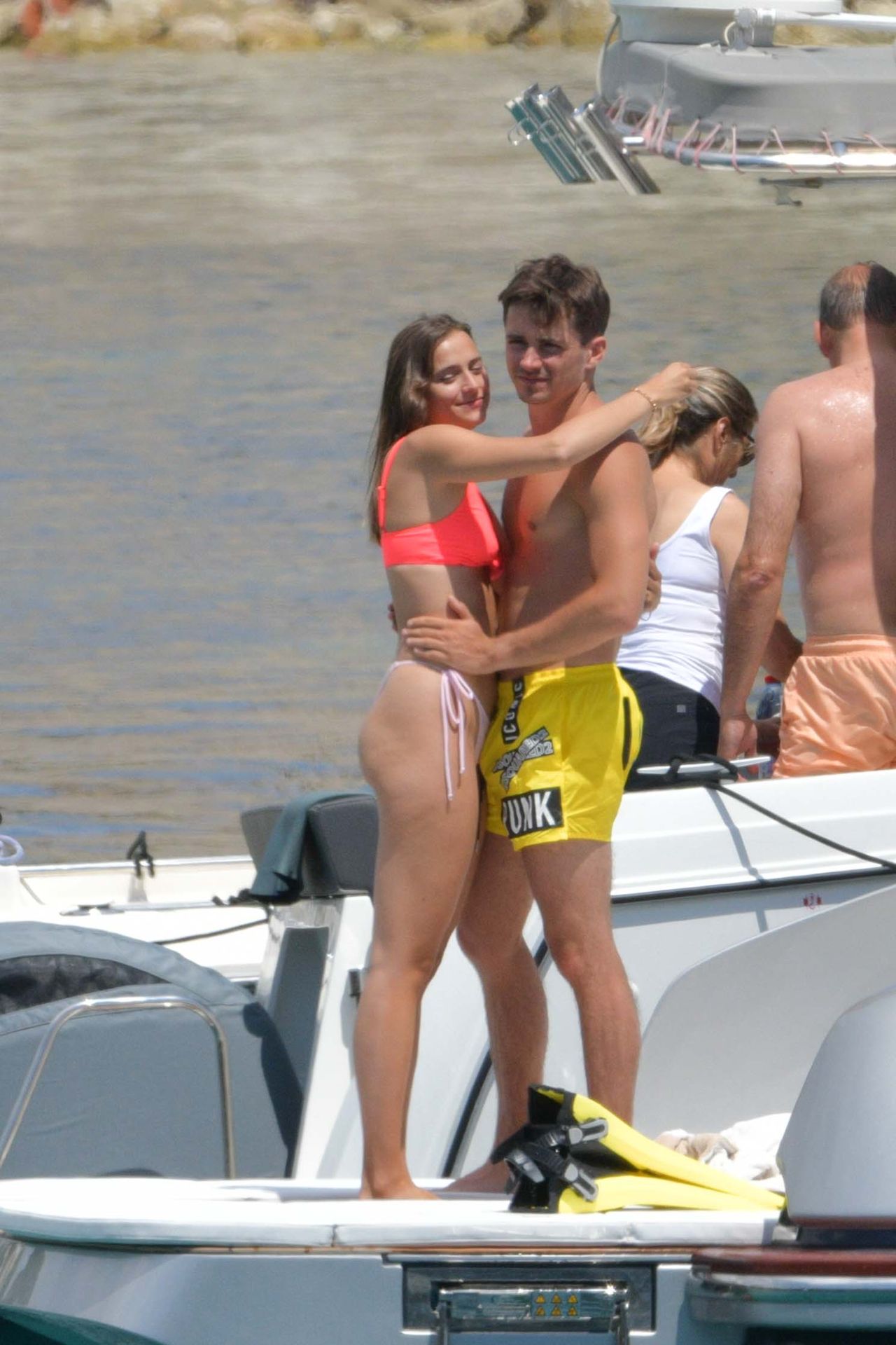 Charles Leclerc & Charlotte Siné Look Loved Up On Speedboat In Monaco (67 Photos)