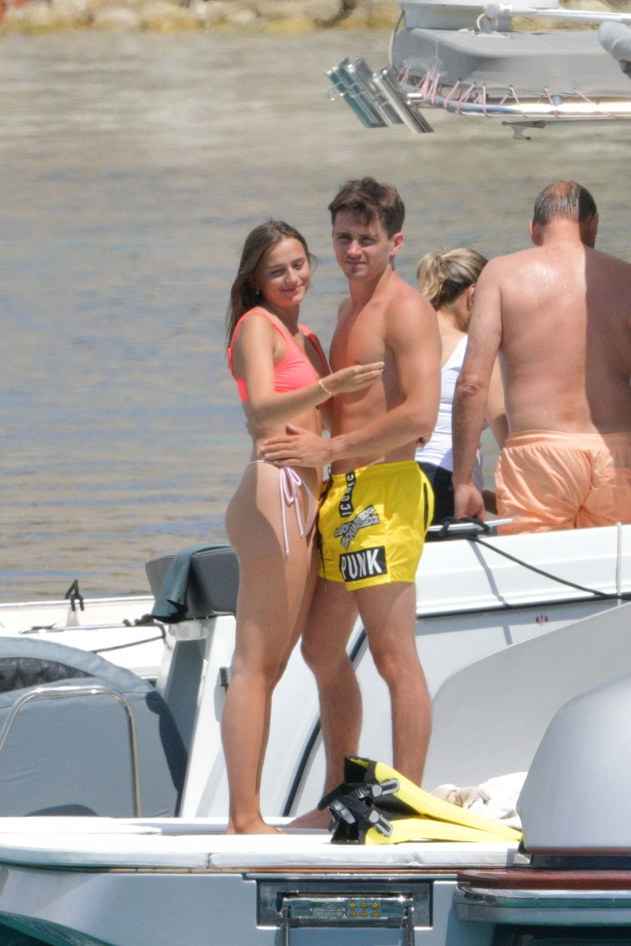 Charles Leclerc & Charlotte Siné Look Loved Up On Speedboat In Monaco (67 Photos)